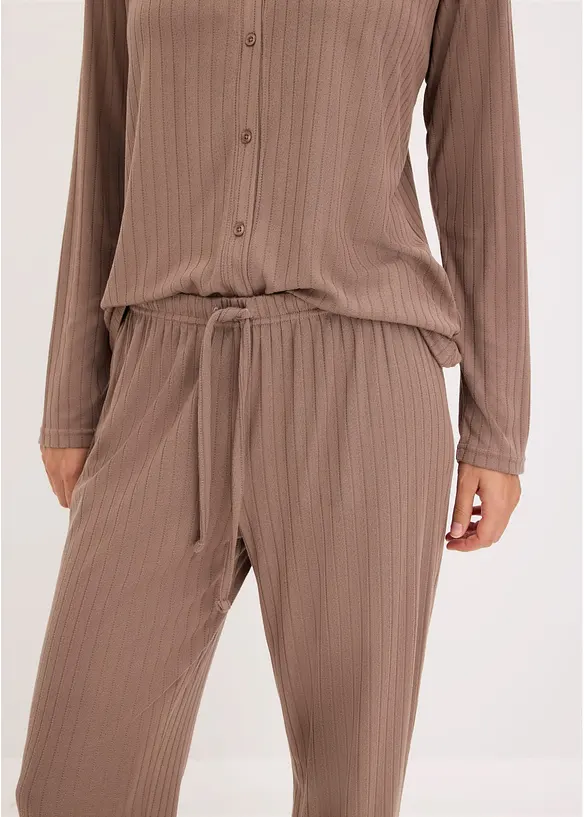 Tuta da casa loungewear in jersey pointelle morbido, bonprix