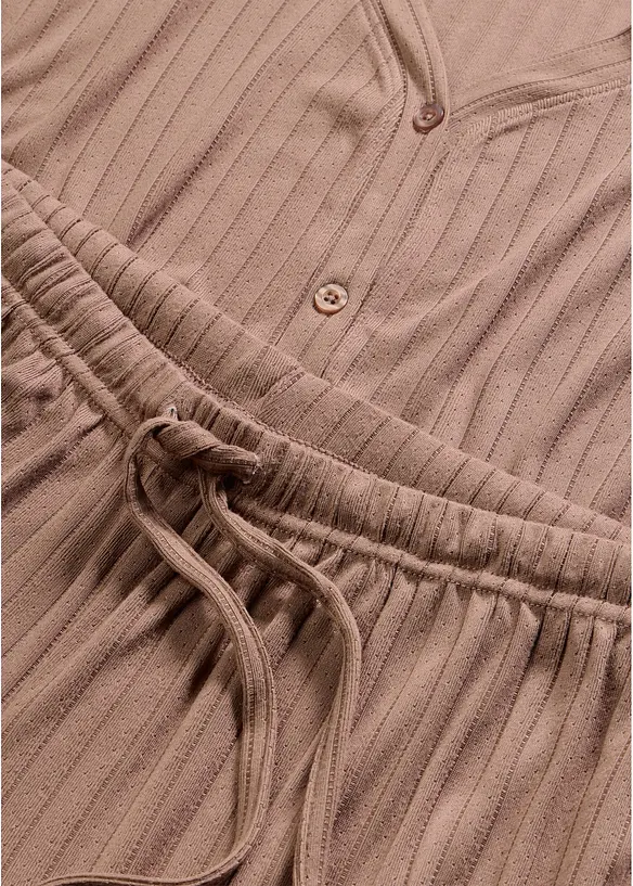 Tuta da casa loungewear in jersey pointelle morbido, bonprix