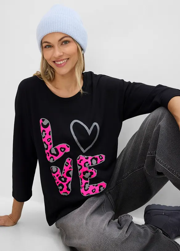 Maxi maglia in misto cotone, bonprix