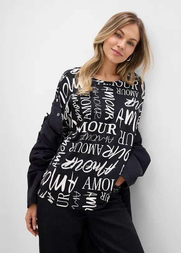Maxi maglia in misto cotone e viscosa, bonprix