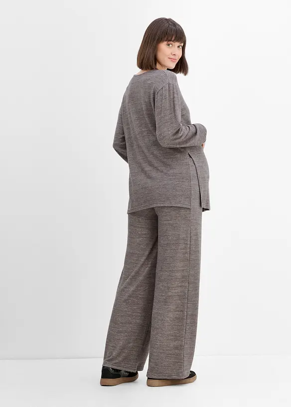 Completo premaman effetto maglia comodo, composto da maglia per l&rsquo;allattamento e pantaloni, bonprix