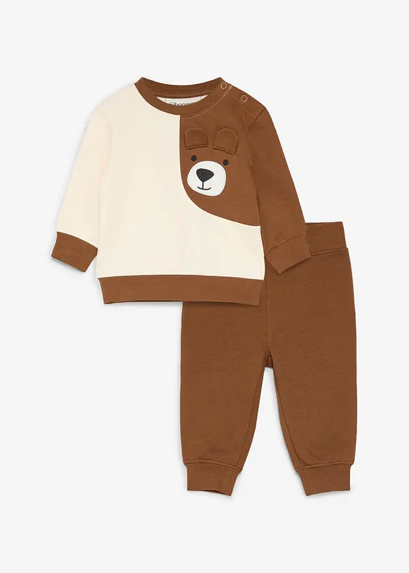 Felpa e pantaloni in puro cotone biologico (set 2 pezzi), bonprix