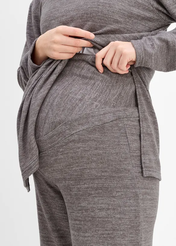 Completo premaman effetto maglia comodo, composto da maglia per l&rsquo;allattamento e pantaloni, bonprix
