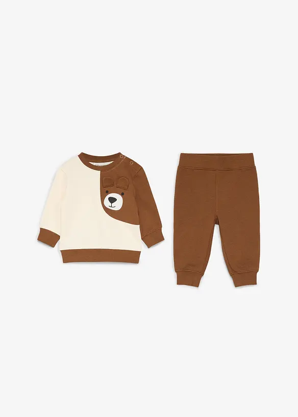 Felpa e pantaloni in puro cotone biologico (set 2 pezzi), bonprix