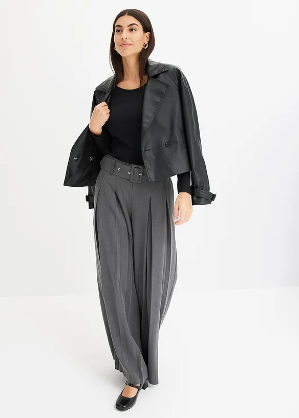 Pantaloni larghi in misto viscosa fluido, bonprix