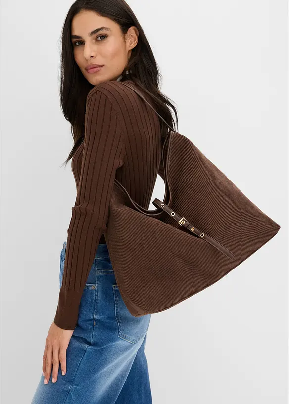 Borsa shopper in velluto a coste, bonprix