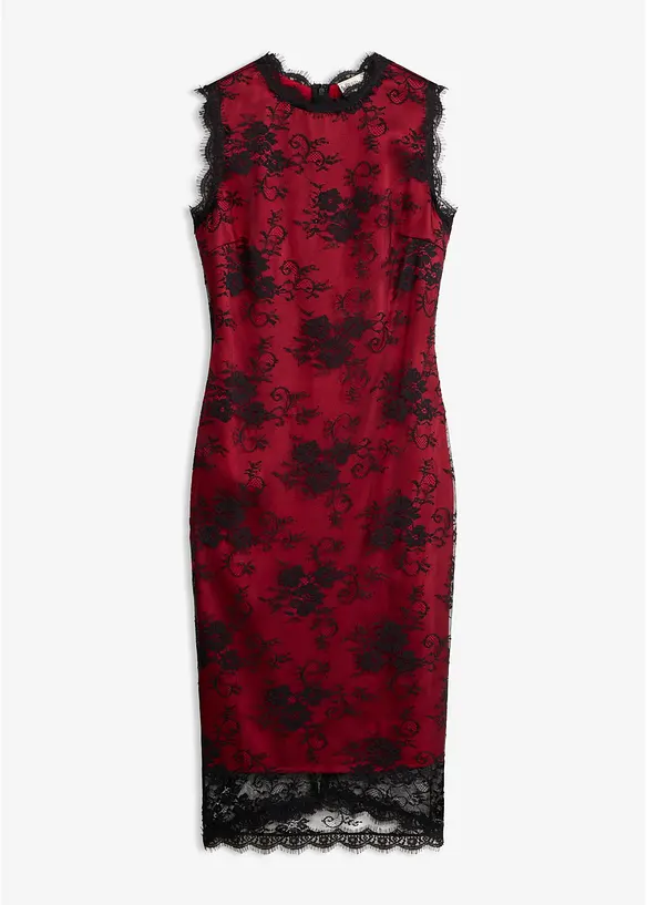 Abito in pizzo con fodera in satin lucido, bonprix