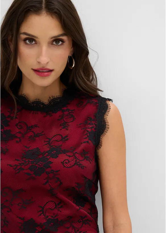 Abito in pizzo con fodera in satin lucido, bonprix