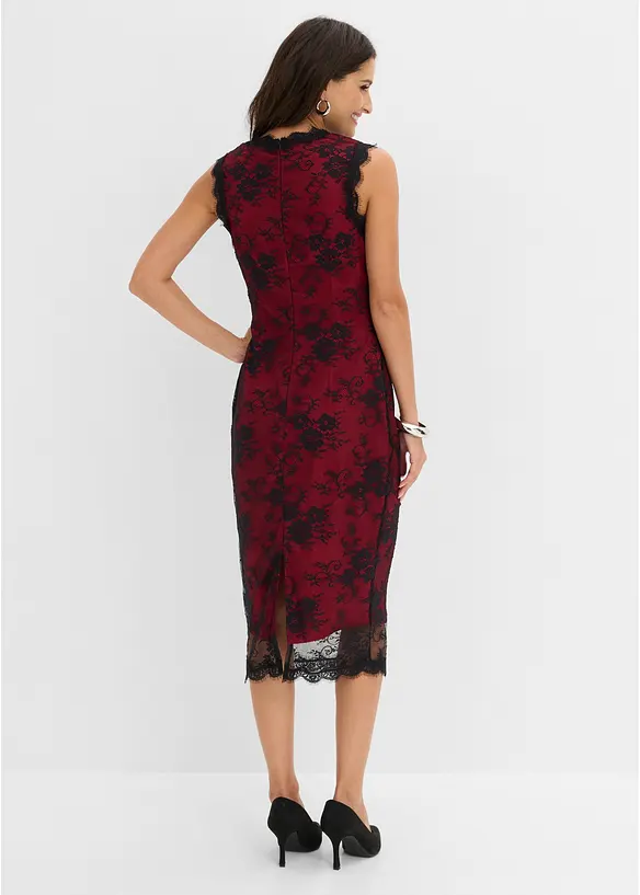 Abito in pizzo con fodera in satin lucido, bonprix