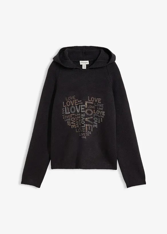 Maglione in filato fine con strass, bonprix