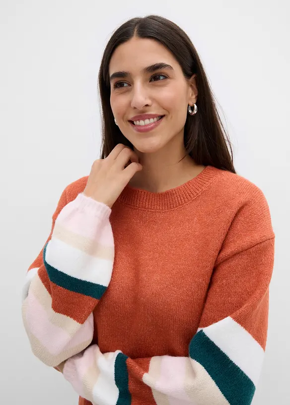 Maglione ampio con maniche a palloncino, bonprix