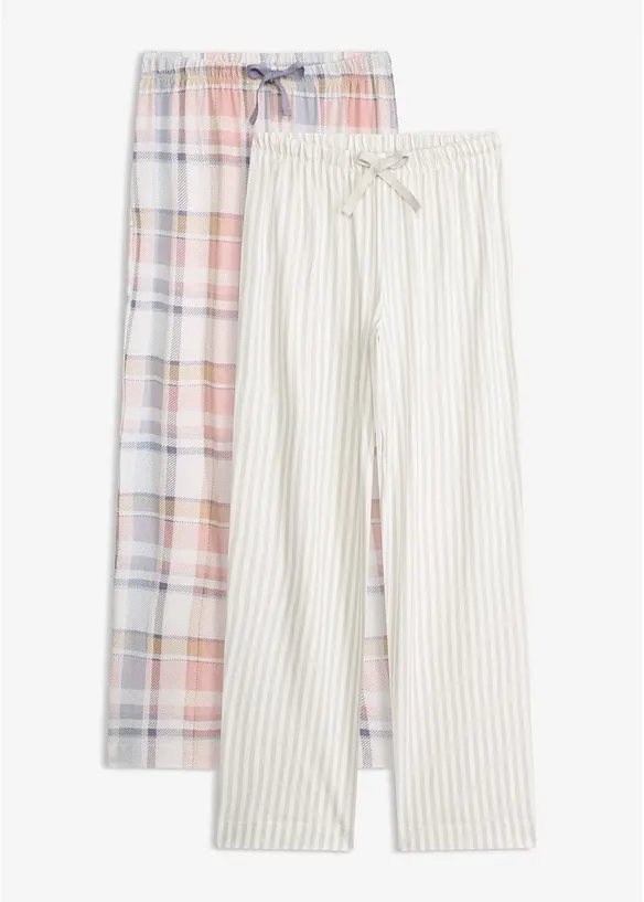 Pantaloni da pigiama in  flanella (pacco da 2), bonprix