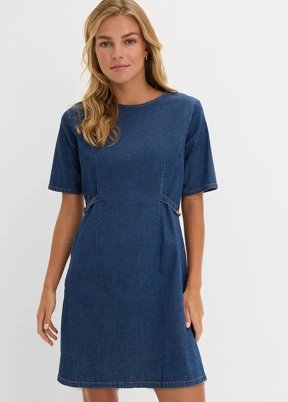 Abito in jeans di cotone elasticizzato, bonprix