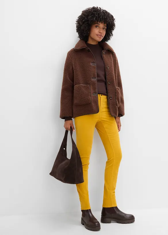 Pantaloni aderenti in velluto a coste misto cotone, bonprix