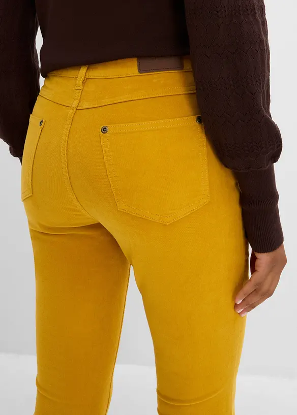 Pantaloni aderenti in velluto a coste misto cotone, bonprix