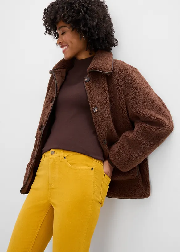 Pantaloni aderenti in velluto a coste misto cotone, bonprix