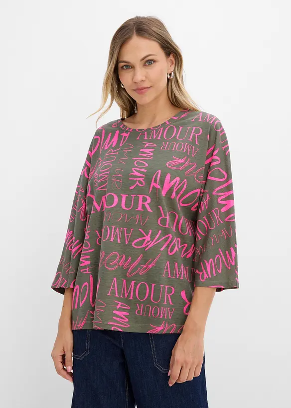 Maxi maglia in misto cotone e viscosa, bonprix