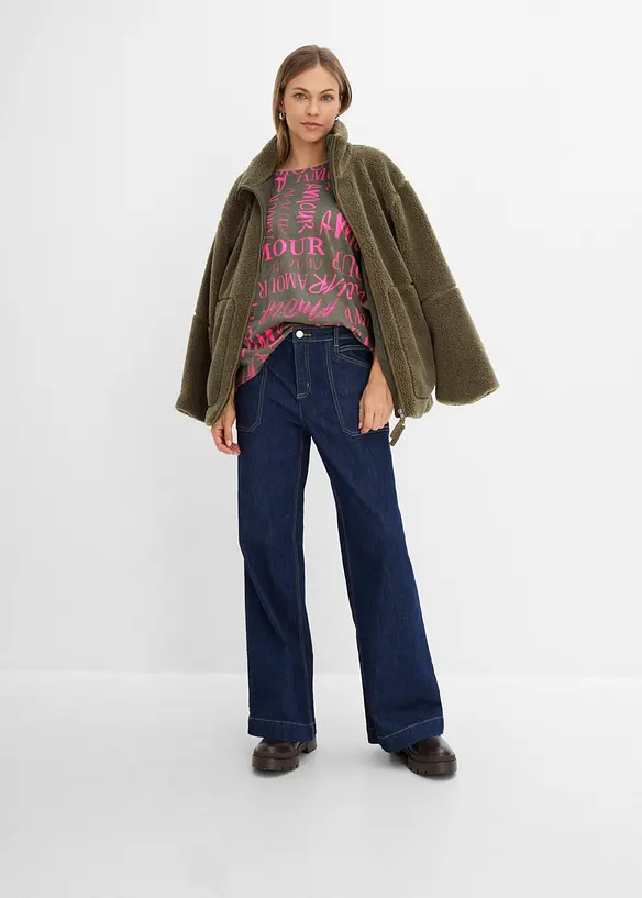 Maxi maglia in misto cotone e viscosa, bonprix