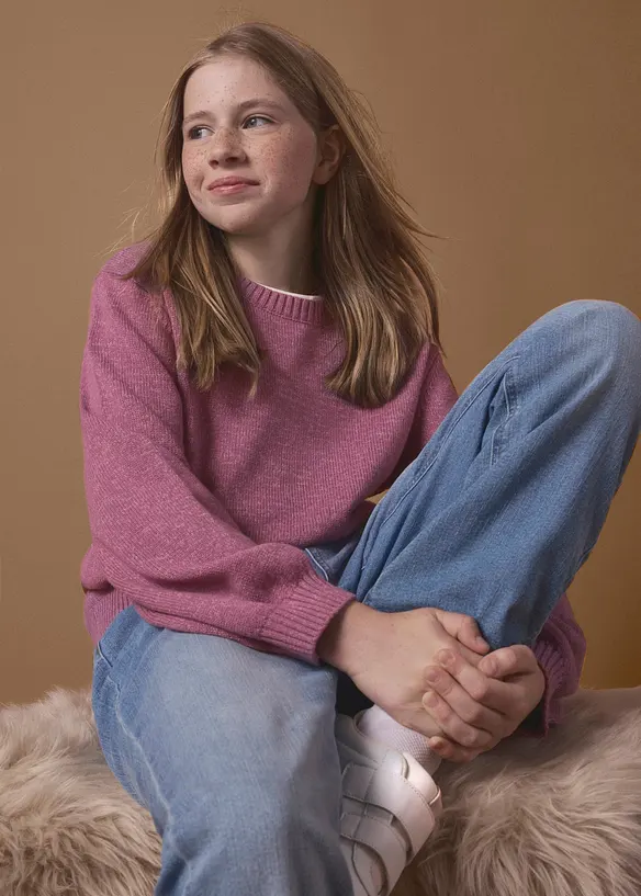 Maglione in filato grosso con percentuale di lana, bonprix