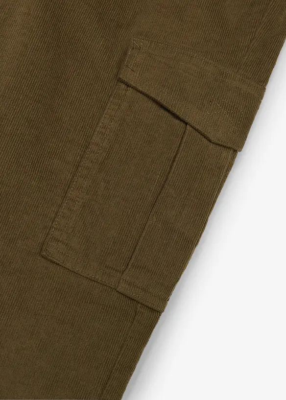 Pantaloni cargo di velluto termici con fodera in jersey, regular fit, bonprix