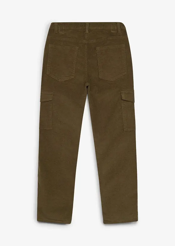 Pantaloni cargo di velluto termici con fodera in jersey, regular fit, bonprix