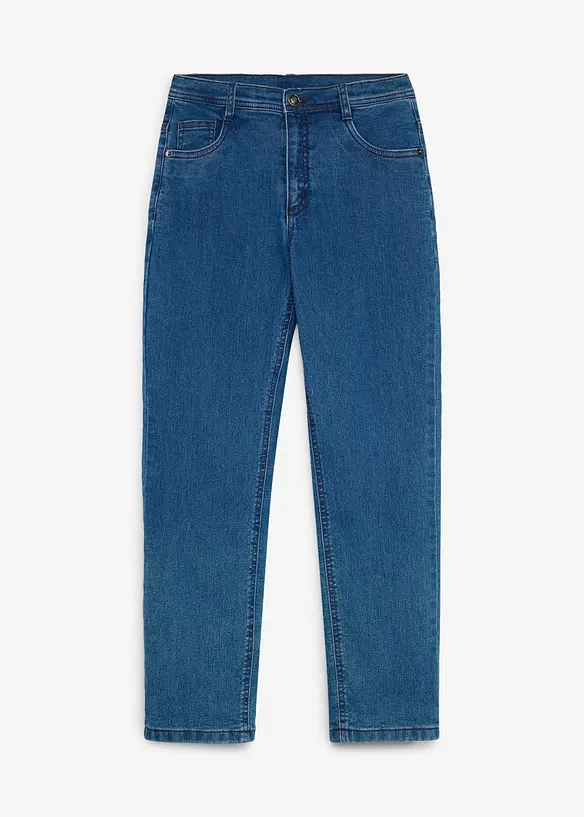Jeans elasticizzati termici con fodera in jersey a quadri, regular fit, bonprix