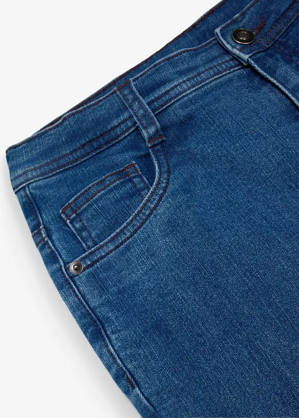 Jeans elasticizzati termici con fodera in jersey a quadri, regular fit, bonprix