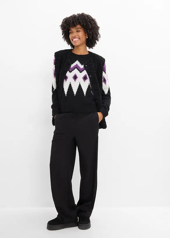Maglione in filato grosso con motivo nordico, bonprix