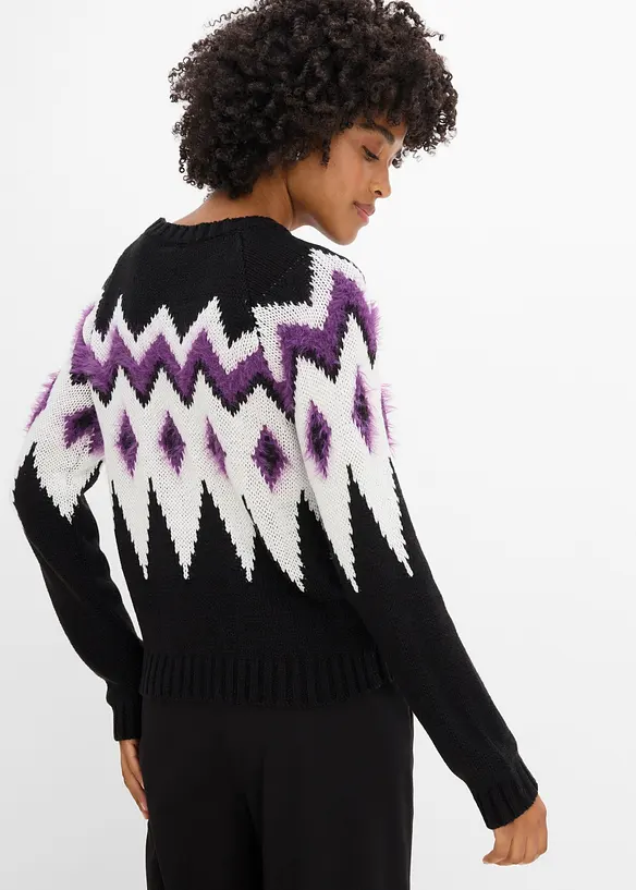 Maglione in filato grosso con motivo nordico, bonprix