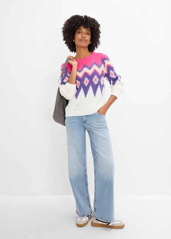 Maglione in filato grosso con motivo nordico, bonprix