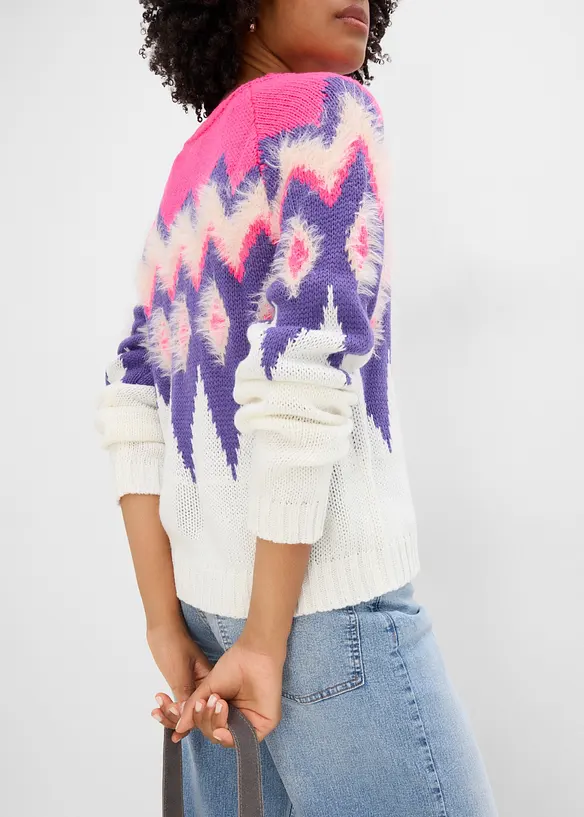 Maglione in filato grosso con motivo nordico, bonprix