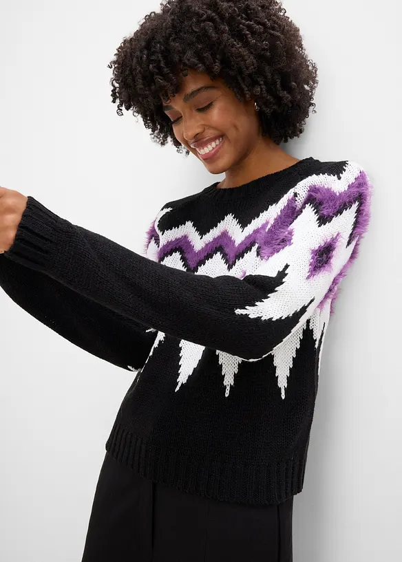 Maglione in filato grosso con motivo nordico, bonprix