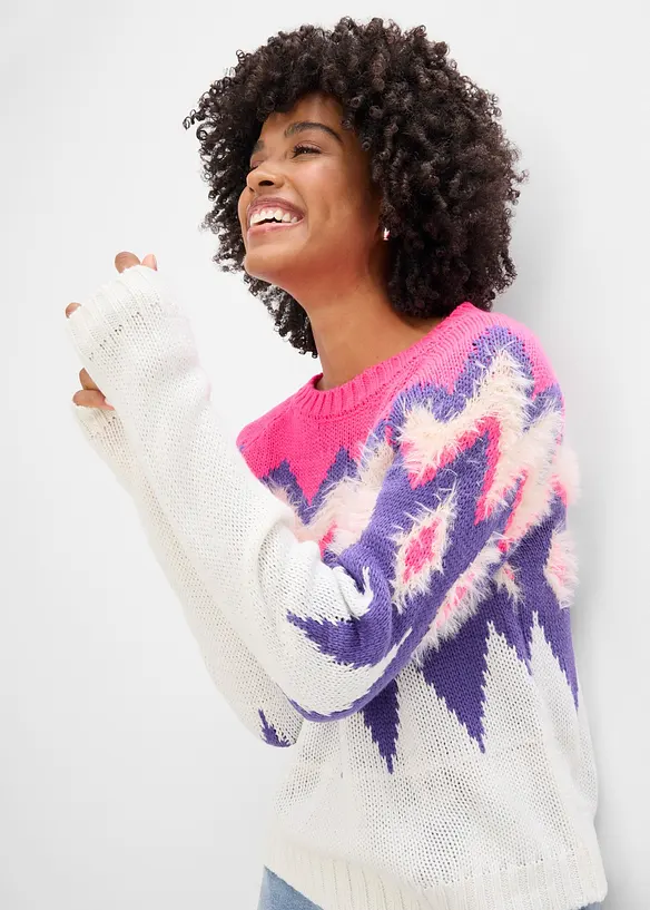 Maglione in filato grosso con motivo nordico, bonprix