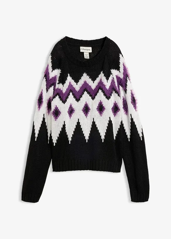 Maglione in filato grosso con motivo nordico, bonprix