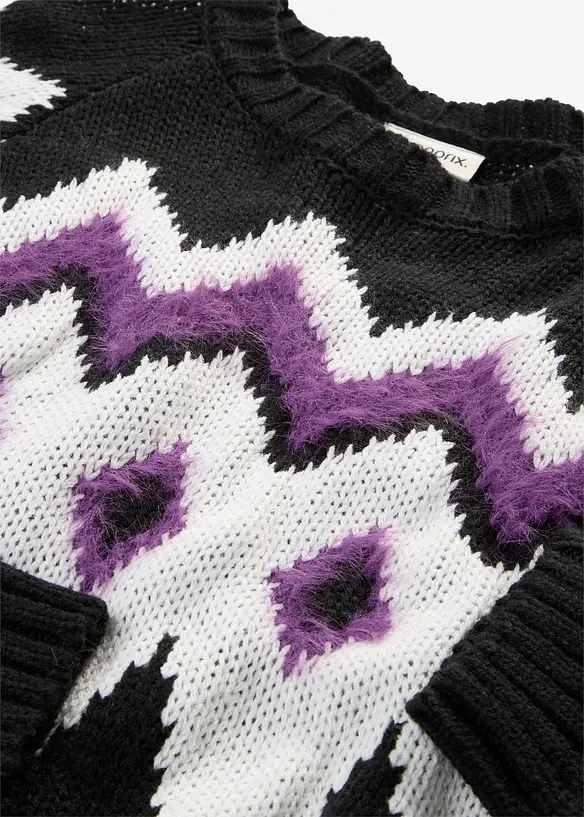Maglione in filato grosso con motivo nordico, bonprix