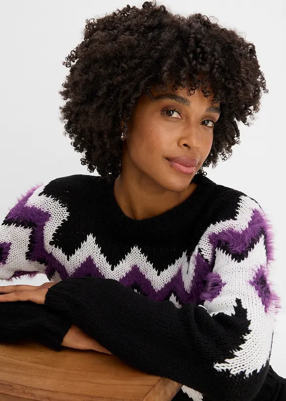 Maglione in filato grosso con motivo nordico, bonprix