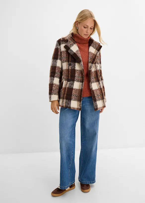 Maglione a collo alto con maniche a sbuffo, bonprix