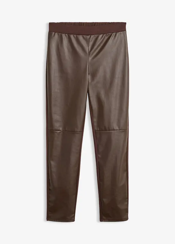 Leggings in similpelle con impunture al ginocchio, bonprix