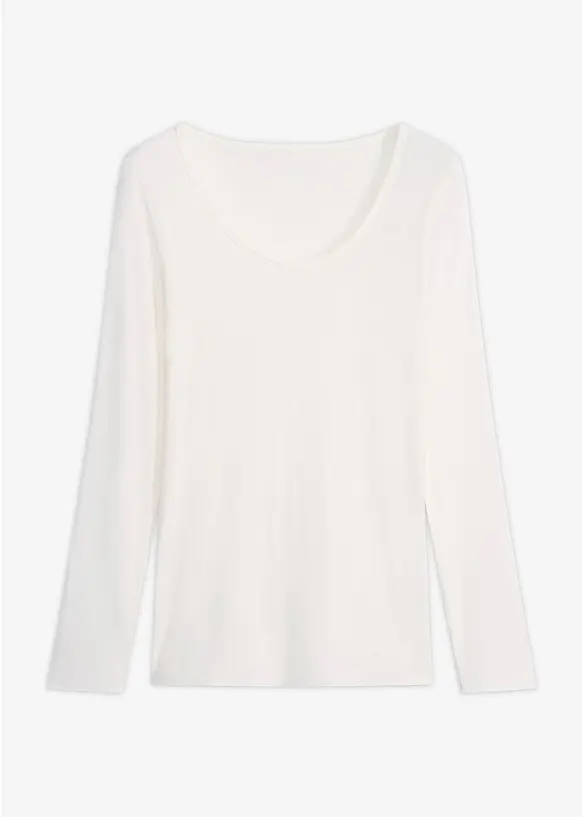 Maglia ultraleggera in misto cachemire a maniche lunghe con scollo rotondo, bonprix