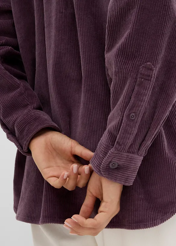 Giacca-camicia oversize in velluto a coste di misto cotone, bonprix