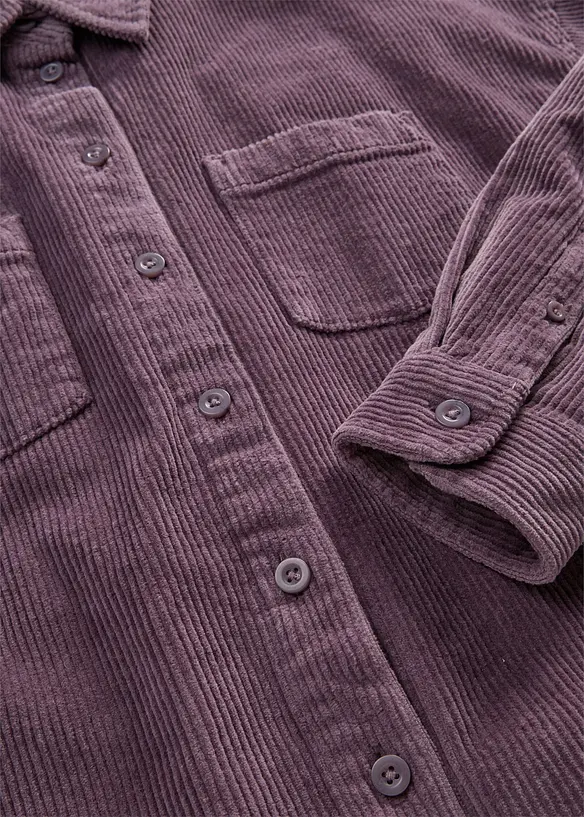 Giacca-camicia oversize in velluto a coste di misto cotone, bonprix