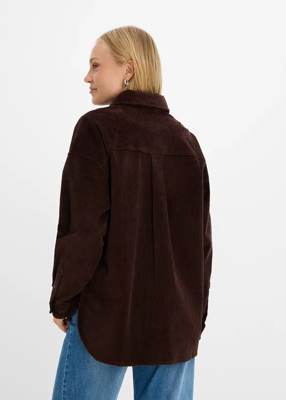 Giacca-camicia oversize in velluto a coste di misto cotone, bonprix