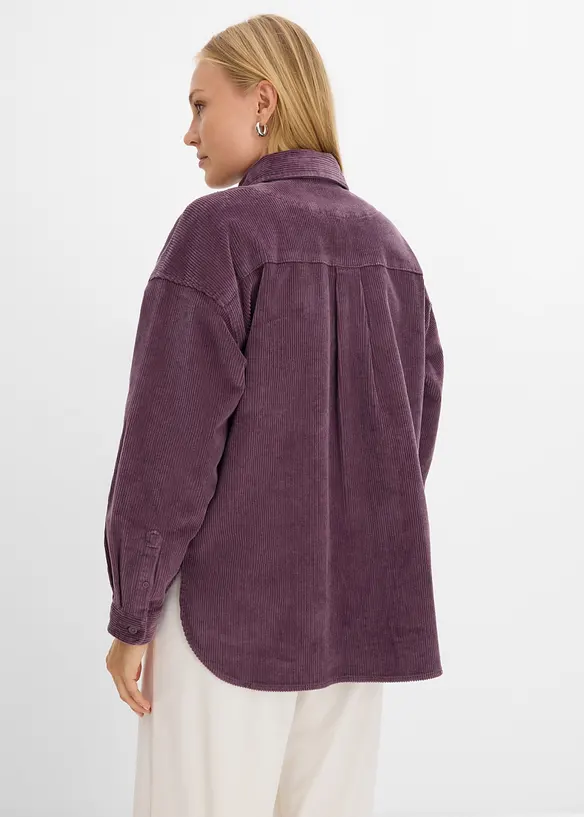 Giacca-camicia oversize in velluto a coste di misto cotone, bonprix