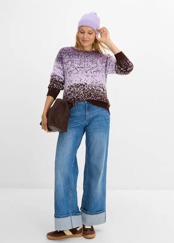 Maglione in morbida maglia effetto peloso, bonprix