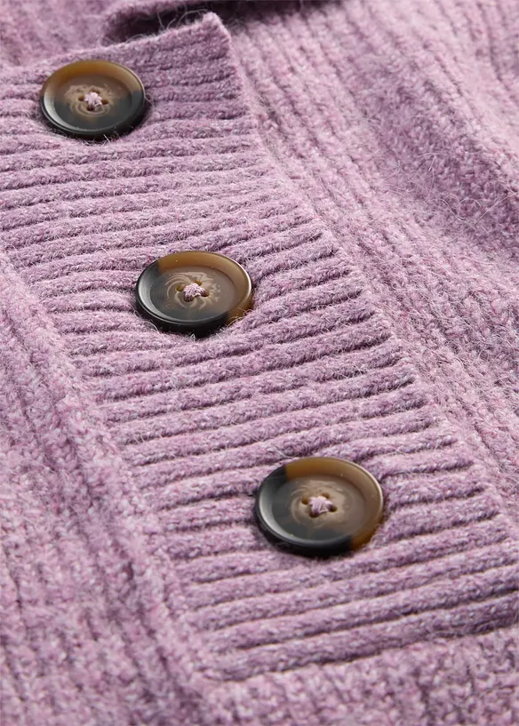 Maglione con colletto e bottoni in misto cotone, bonprix