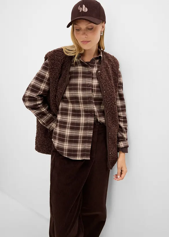 Camicia in flanella di puro cotone biologico, bonprix