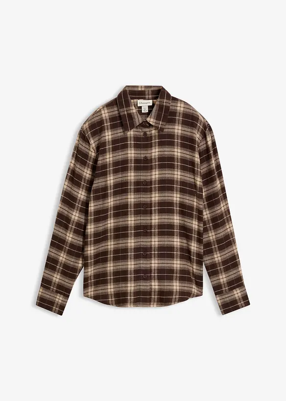 Camicia in flanella di puro cotone biologico, bonprix