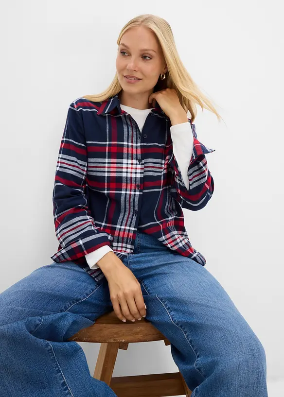 Camicia in flanella di puro cotone biologico, bonprix
