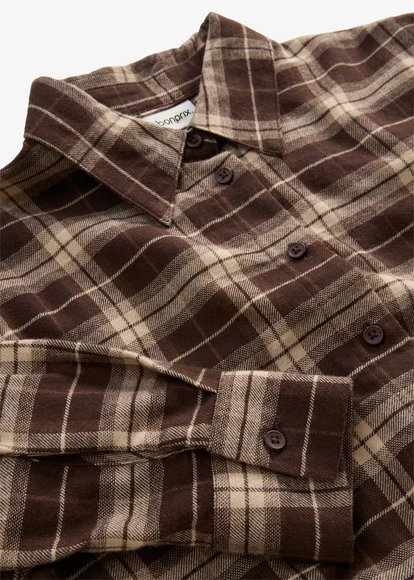 Camicia in flanella di puro cotone biologico, bonprix