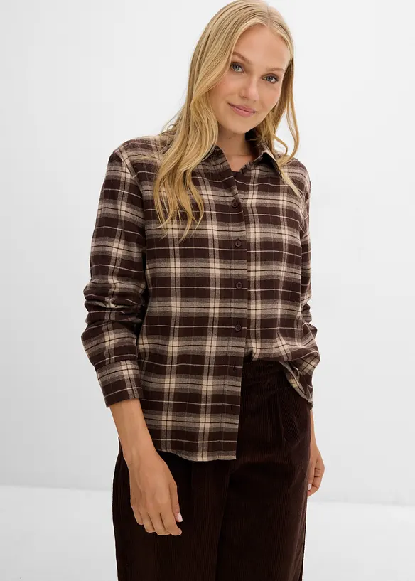 Camicia in flanella di puro cotone biologico, bonprix